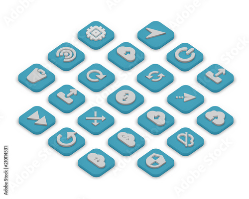 3D isometric icons of planning isolated on a background.