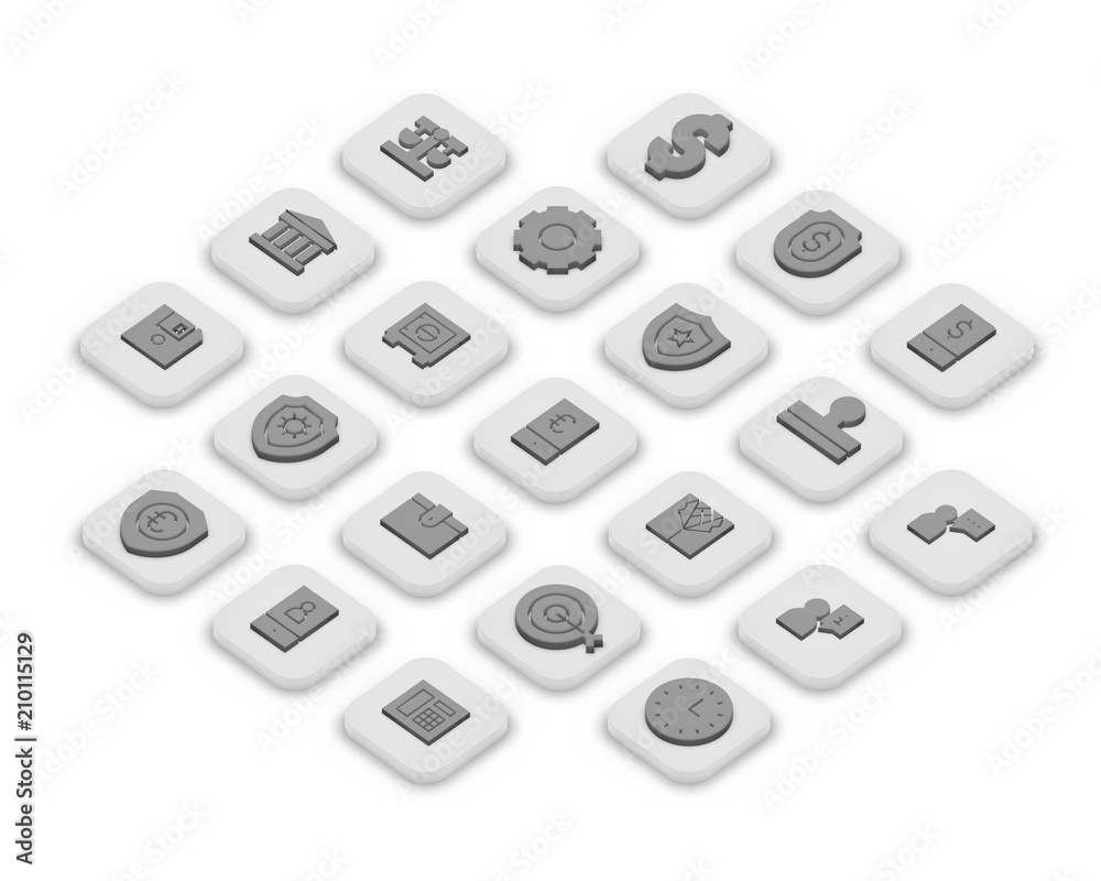 3D isometric icons of planning isolated on a background. 3D isometric icons of planning isolated on a background.