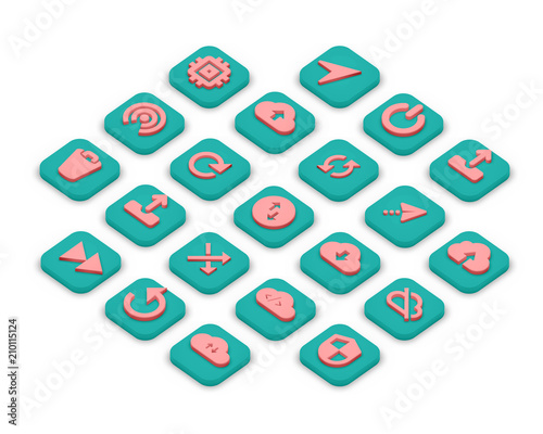 3D isometric icons of planning isolated on a background.