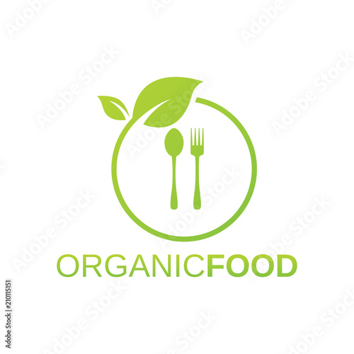 Organic food fresh farm health natural logo vector design template