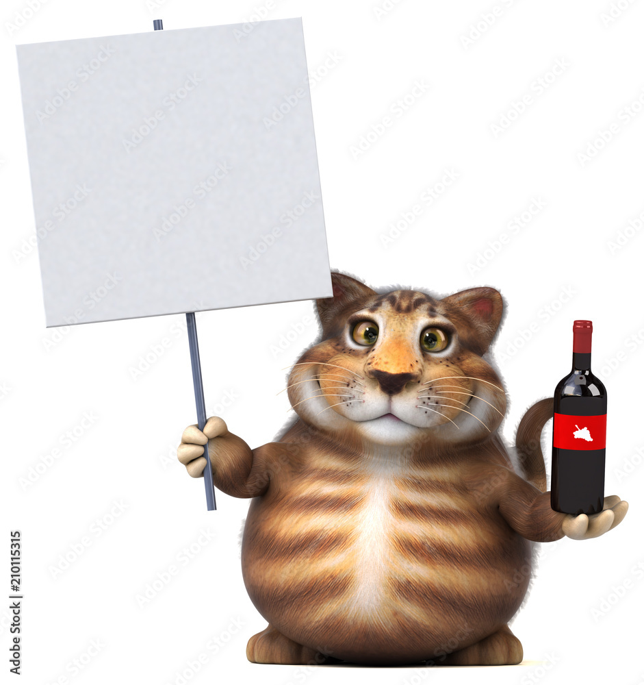 Obraz premium Fun cat - 3D Illustration