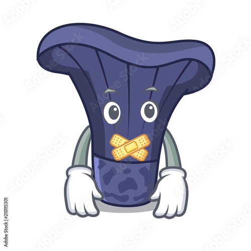 Silent actarius indigo mushroom mascot cartoon