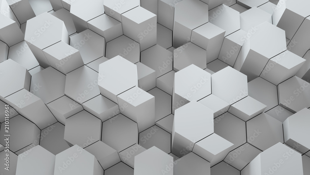 3d render abstract background. Geometry shapes that goes up and down. Rhombus and hexagon forms. 3d render abstract background. Geometry shapes that goes up and down. Rhombus and hexagon forms.