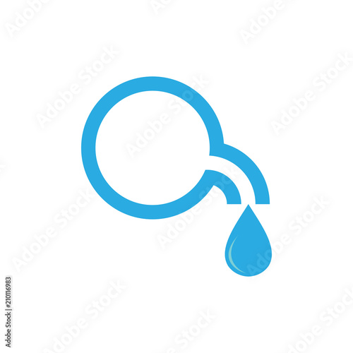 Q letter with water drop logo design