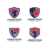 Eagle shield logo design template