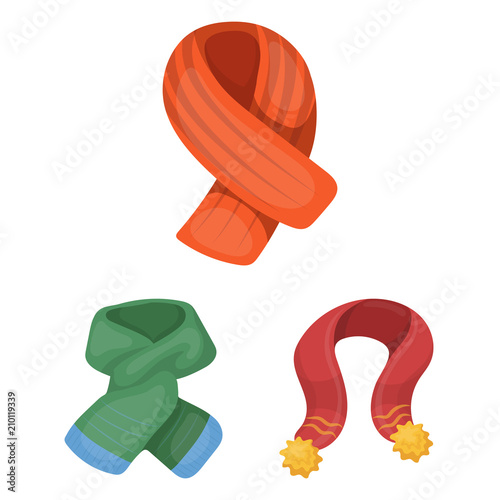Scarf and Shawl cartoon icons in set collection for design.Clothes and Accessory vector symbol stock web illustration.