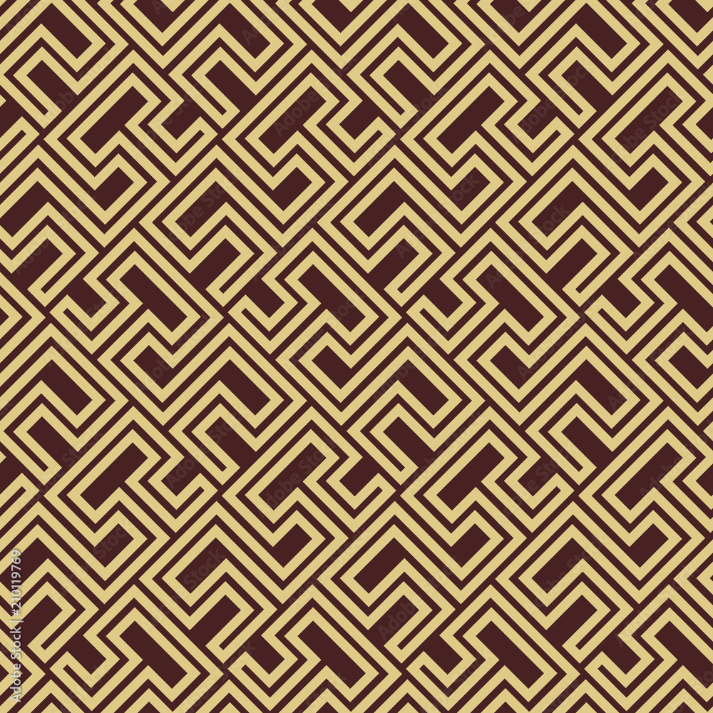 Seamless background for your designs. Modern vector brown and golden ornament. Geometric abstract pattern Seamless background for your designs. Modern vector brown and golden ornament. Geometric abstract pattern