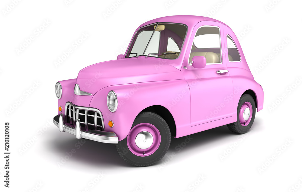 Pink cartoon car