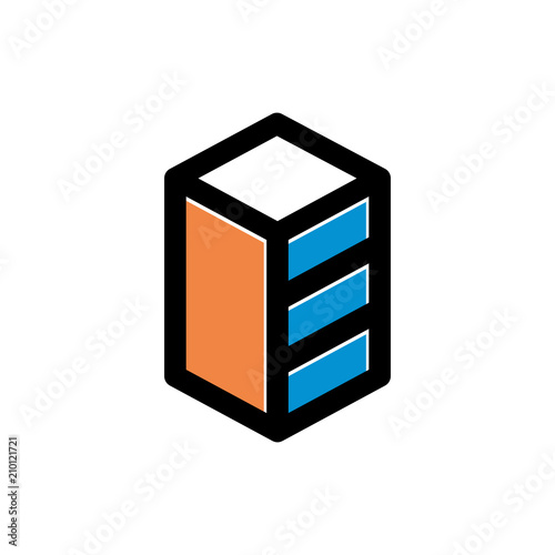 Simple Compact Building Icon Symbol
