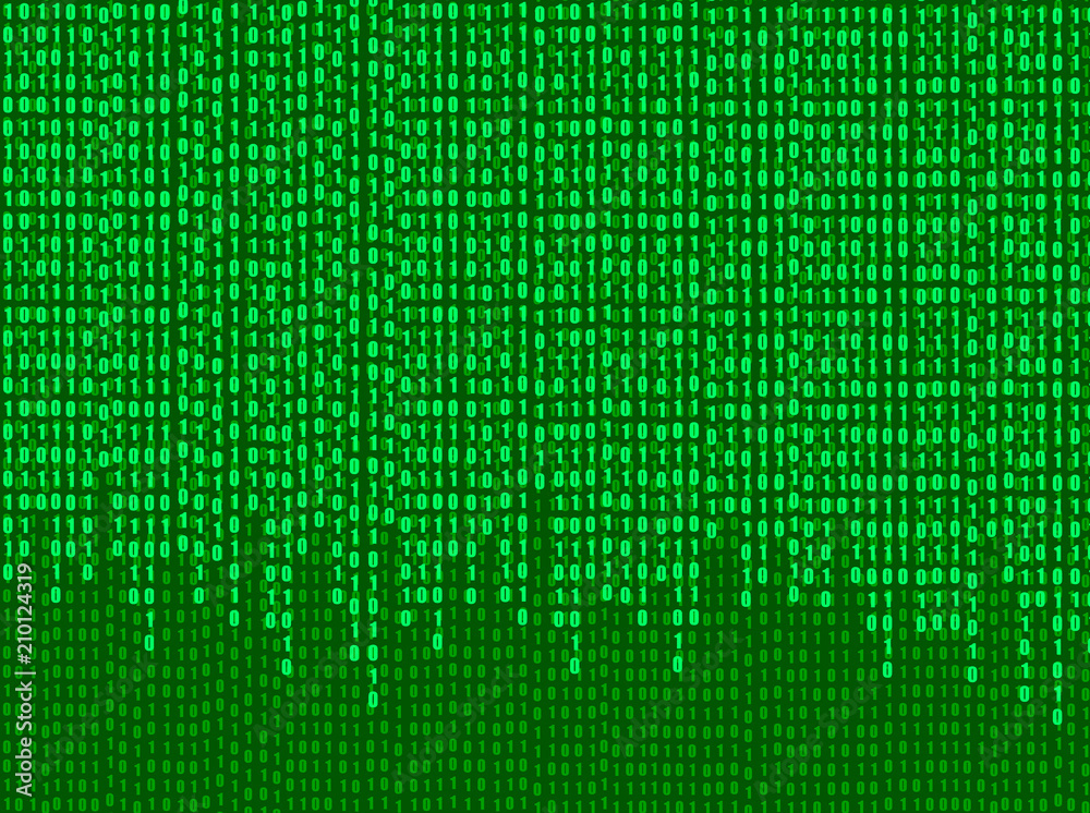 Vector Stream of Binary Code Numbers, Technology Background, Green Screen Shining Illustration. Vector Stream of Binary Code Numbers, Technology Background, Green Screen Shining Illustration.