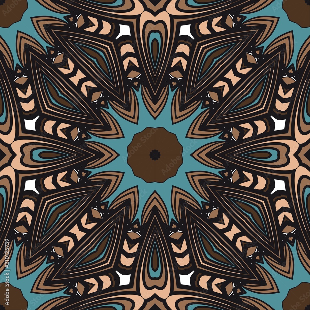 Naklejka premium Seamless texture of floral ornament. Vector illustration. For the interior design, printing, web and textile
