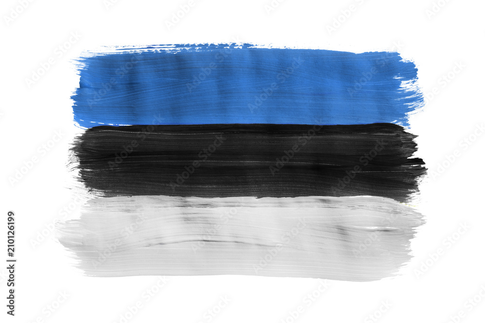 Painted Estonian flag isolated Painted Estonian flag isolated
