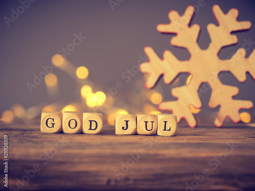 Fotografie God Jul, Scandinavian Merry Christmas