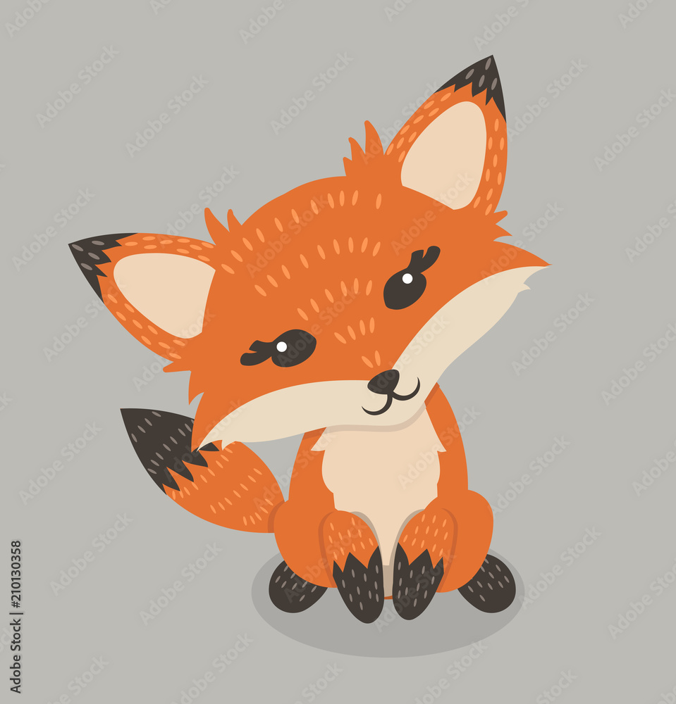 Red fox cartoon Illustration