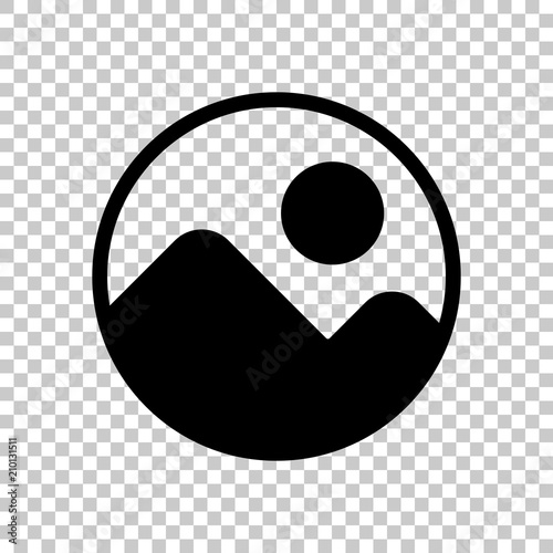 Simple picture icon. On transparent background.