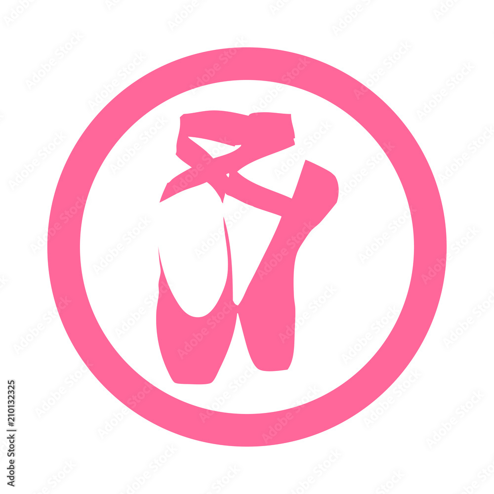 Icono plano zapatillas ballet en espacio negativo color rosa Stock  Illustration