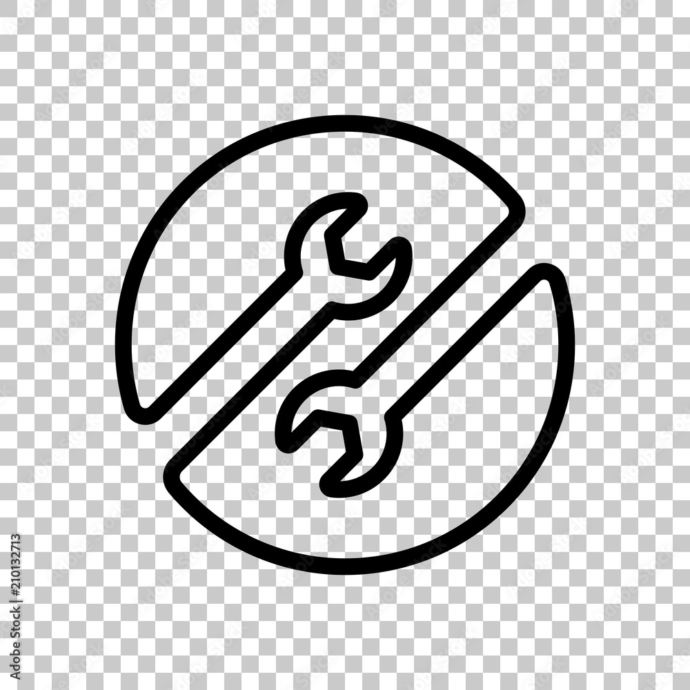 Repair service. Linear, thin outline. On transparent background. Repair service. Linear, thin outline. On transparent background.