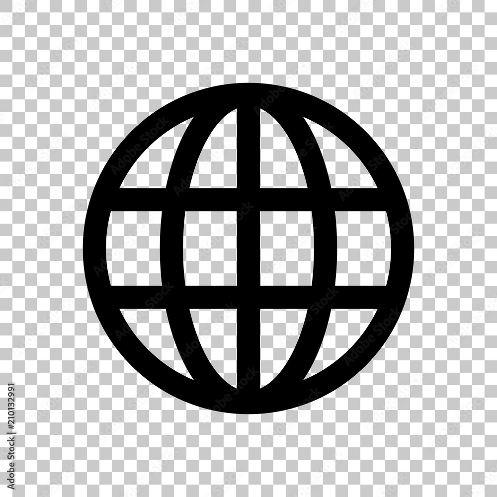 Simple Globe Icon Linear On Transparent Background Stock Vector 