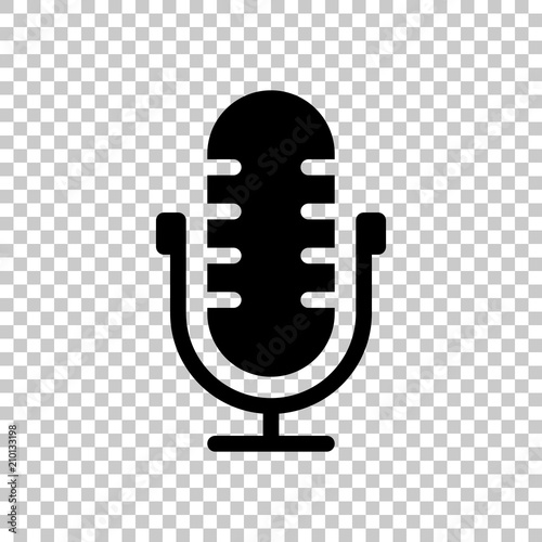 Simple microphone icon. On transparent background.