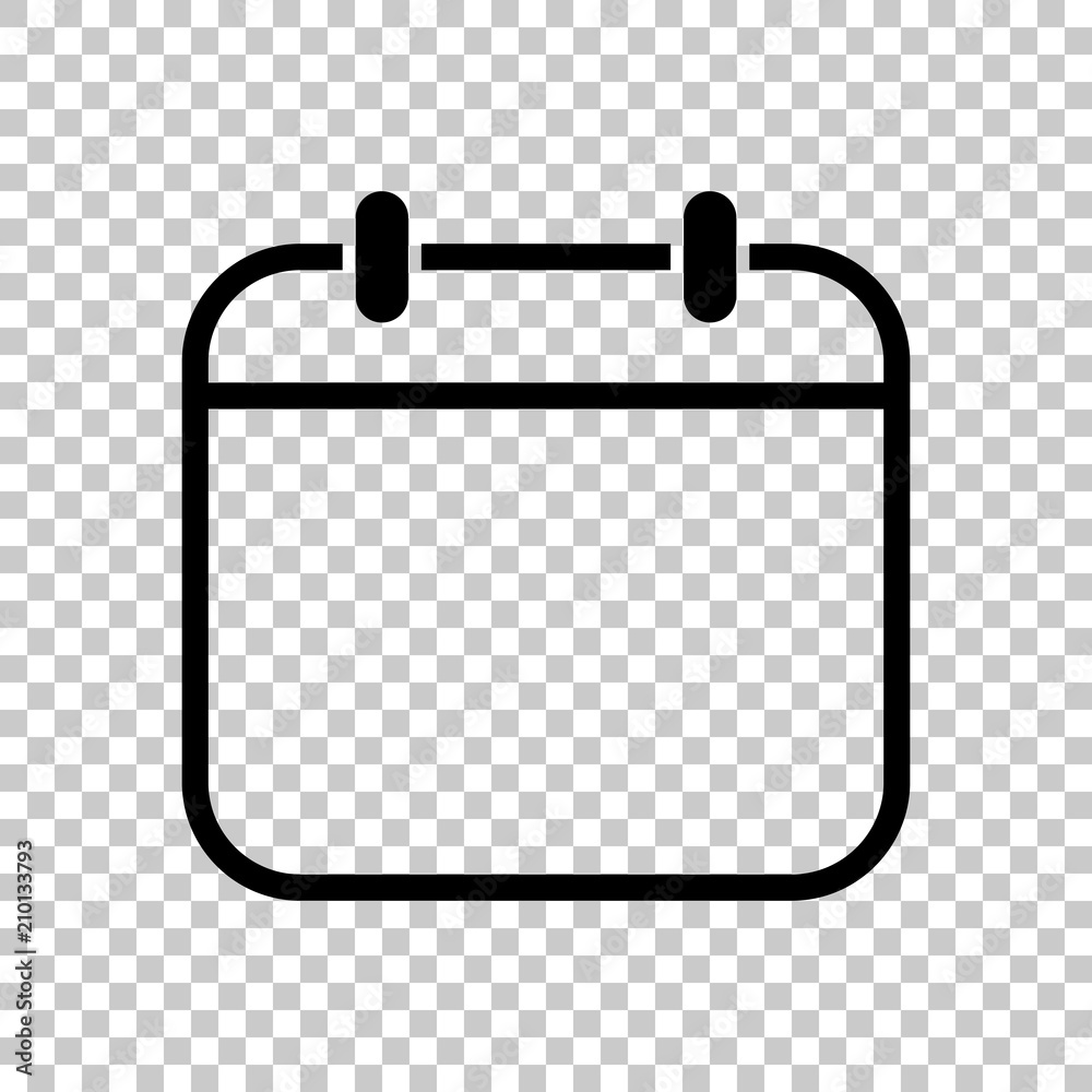 Simple Calendar Linear Thin Outline On Transparent Background Stock