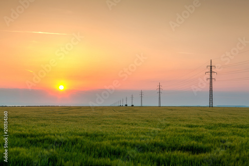 Sunrise in Central Bohemians Uplands, Czech Republic. HDR Image