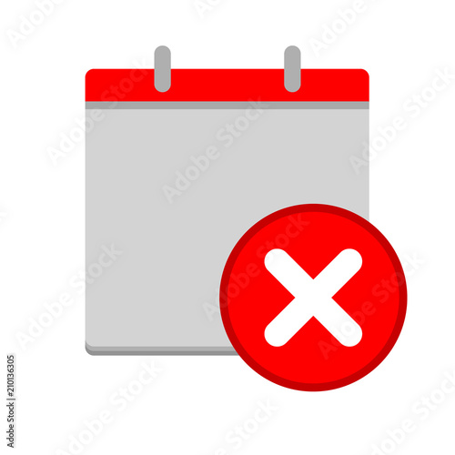 calendar date delete and close information icon - business office event sign, reminder icon