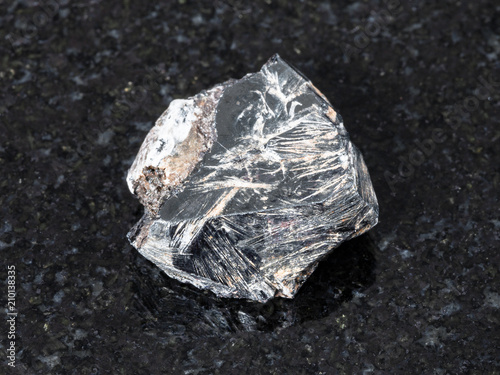 Hematite crystal on black