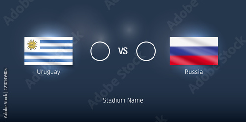 Soccer match - Football match. Uruguay vs Russia
