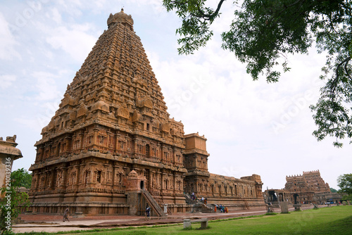 Brihadisvara Temple complex, Tanjore, Tamil Nadu. View from South West.
