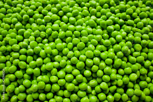 Fresh green peas background.