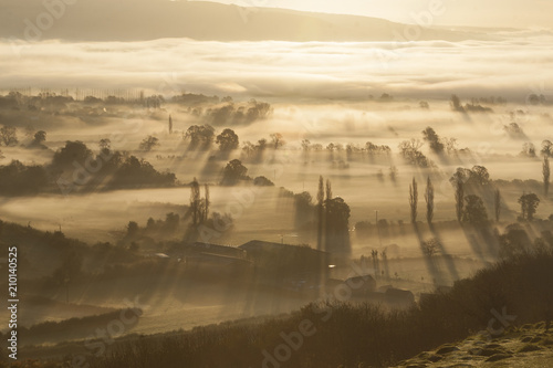 Misty Morning View from the Mendip Hills