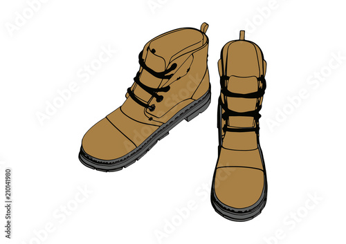 brown vector boots