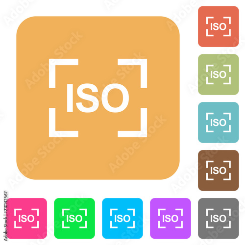 Camera iso speed setting rounded square flat icons
