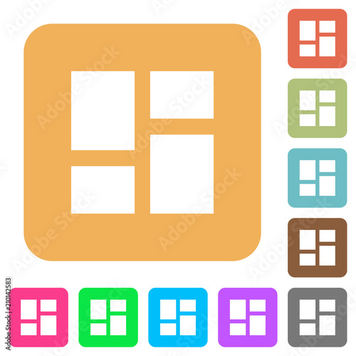Admin dashboard panels rounded square flat icons