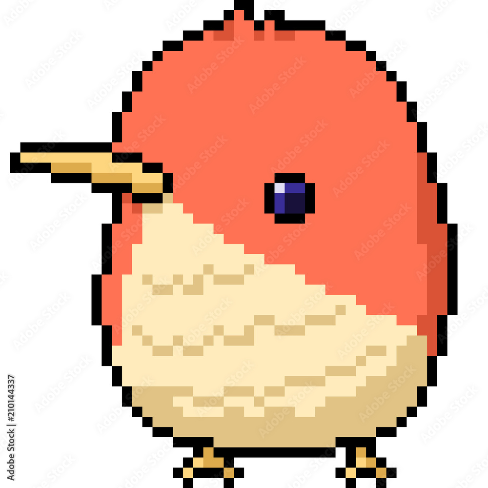 vector pixel art fat bird vector pixel art fat bird