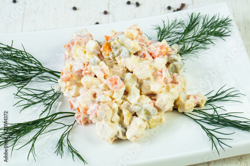 Traditional Russian salad