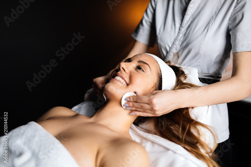 Beautiful woman enjoying massage