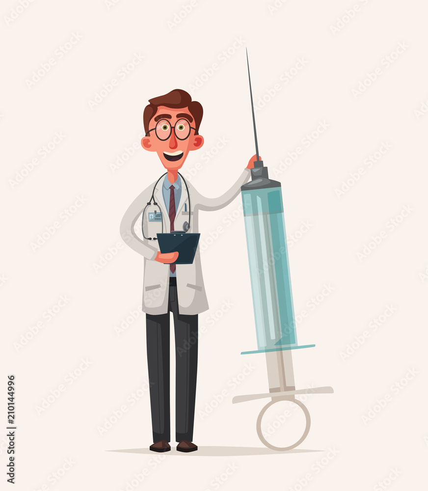 Smart doctor. Funny character design. Cartoon vector illustration Smart doctor. Funny character design. Cartoon vector illustration