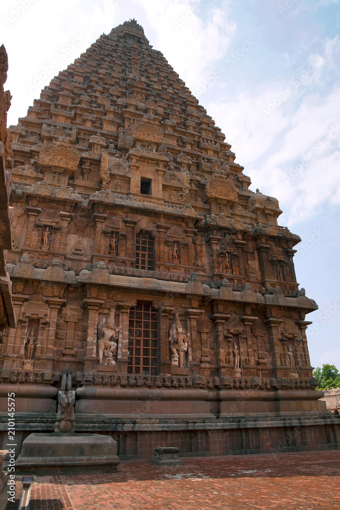 Brihadisvara Temple, Tanjore, Tamil Nadu. View from North