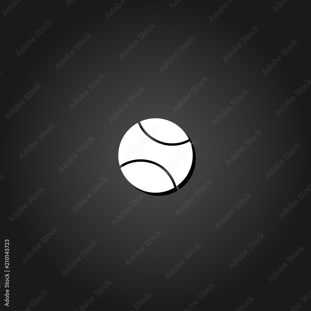 Baseball icon flat. Simple White pictogram on black background with shadow. Vector illustration symbol Baseball icon flat. Simple White pictogram on black background with shadow. Vector illustration symbol