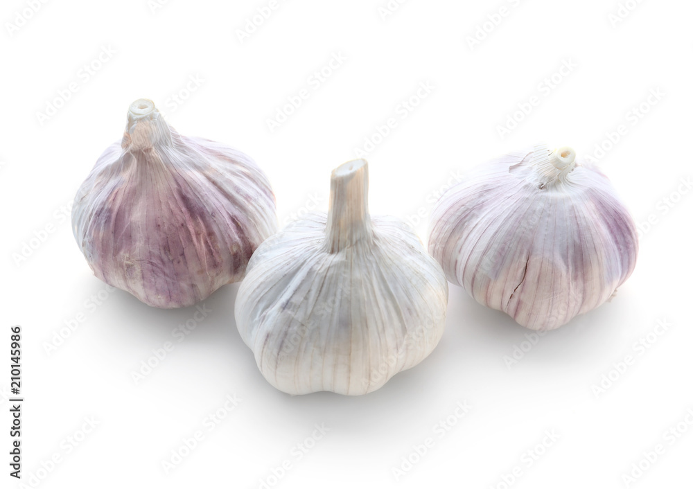 Fresh garlic on white background Fresh garlic on white background