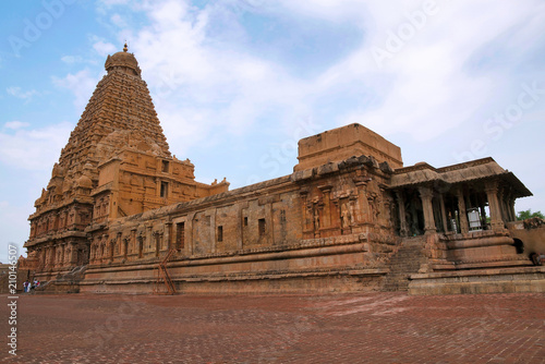 Brihadisvara Temple, Tanjore, Tamil Nadu. View from South East. photo