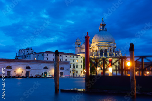 The Grand Canal in Venice at night