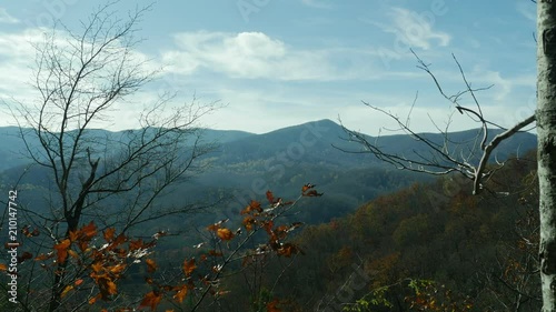 View at highlands of Blue Ridge Mountains in autumn time
