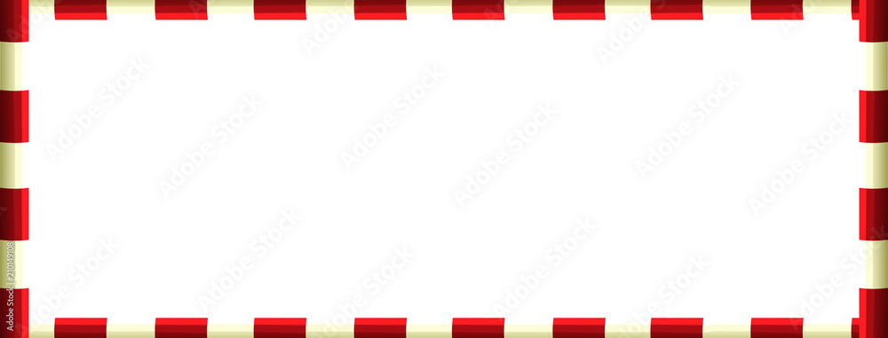 cartoon scene with frame - red and white poles - illustration for children cartoon scene with frame - red and white poles - illustration for children