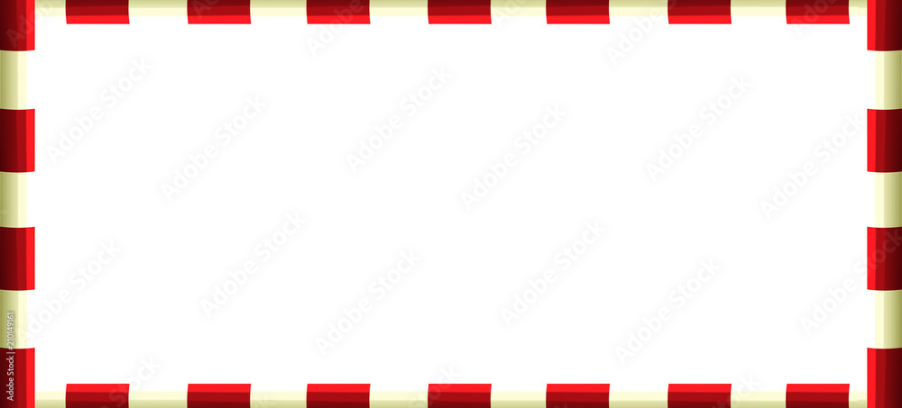 cartoon scene with frame - red and white poles - illustration for children cartoon scene with frame - red and white poles - illustration for children