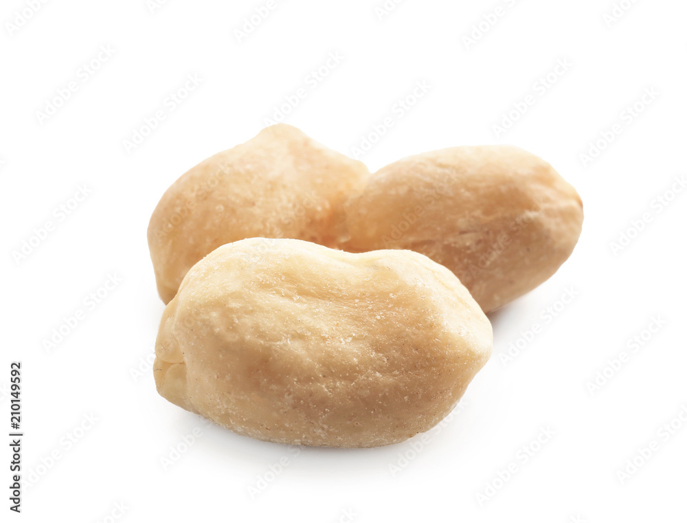 Tasty peanuts on white background Tasty peanuts on white background