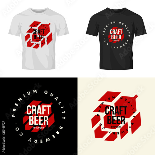 Modern craft beer drink isolated vector logo sign for brewery, pub, brewhouse or bar.
