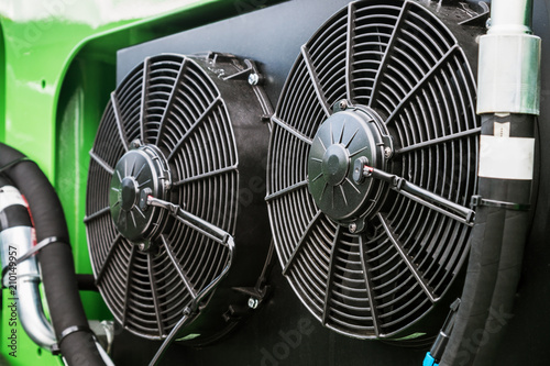 fans of cooling system of the truck or other construction equipment
