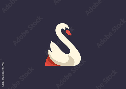 Fototapeta Naklejka Na Ścianę i Meble -  Swan Logo Vector Template Design